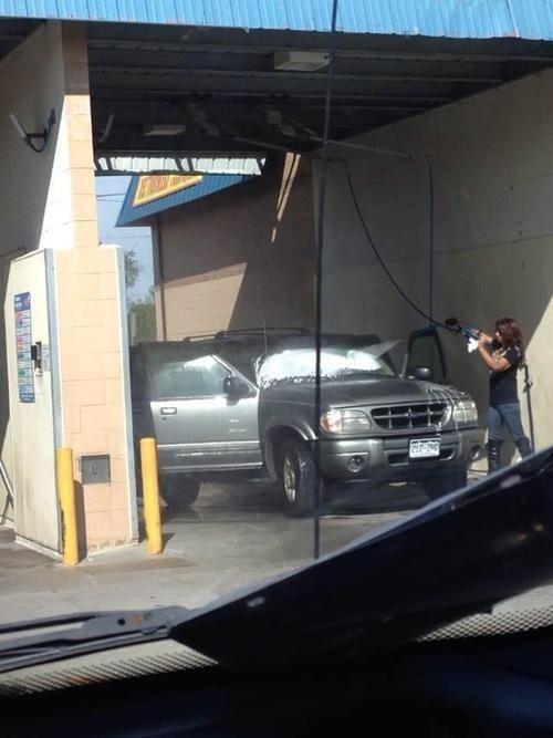 dumb people at car wash