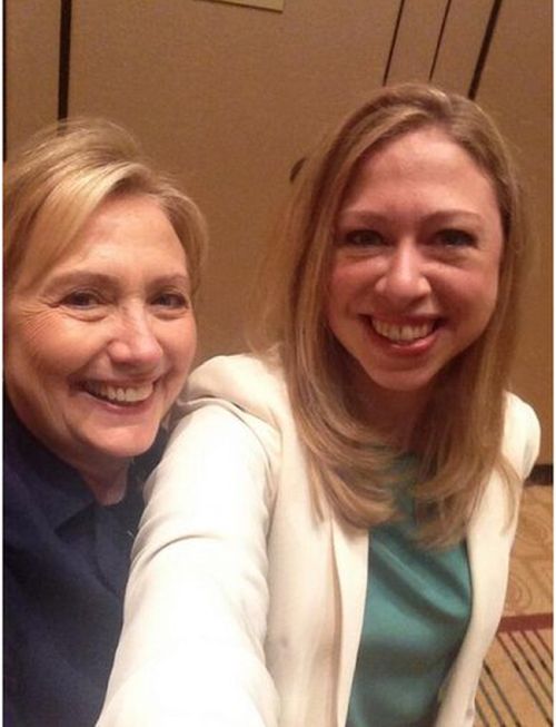 The Hillary and Chelsea Clinton selfie.