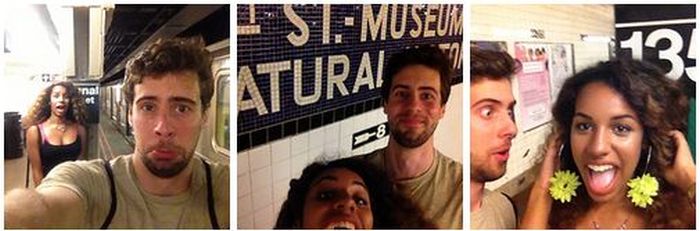 The couple who took selfies at every subway station in Manhattan.