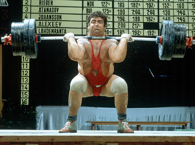 Russias Vasily Alexeyev completes a Clean  Jerk during a weightlifting competition in 1969. Alexeyev set 80 world records between 1970 and 1977, and is widely considered the greatest heavyweight weightlifter of all time.
