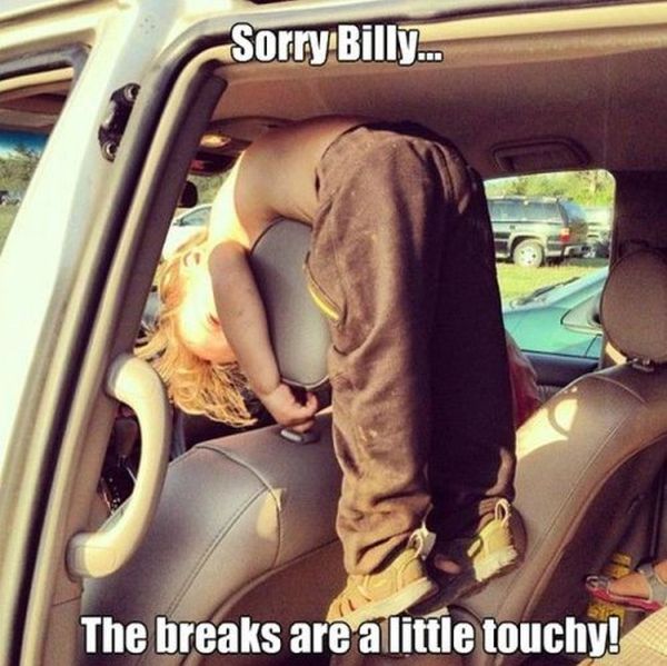 funny animals with captions - Sorry Billy... The breaks are a little touchy!