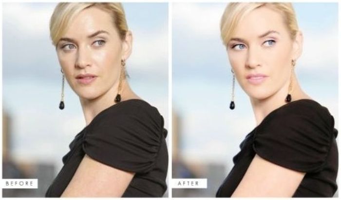 kate winslet photoshop before and after - Before After