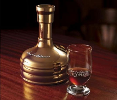 5. SAMUEL ADAMS' UTOPIAS    Price: 150700mlABV: 27    Weighing in at 150, Samuel Adams' Utopias is America's most expensive beer. Released every two years, each batch is aged in sherry, brandy, cognac, bourbon, and scotch casks for up to 18 years. Each installment also contains a touch of maple syrup! Thanks to archaic ABV laws, Utopias is banned in 13 states. If the price tag makes you wince, just remember you may be able to get a nickel refund if you recycle the bottle.