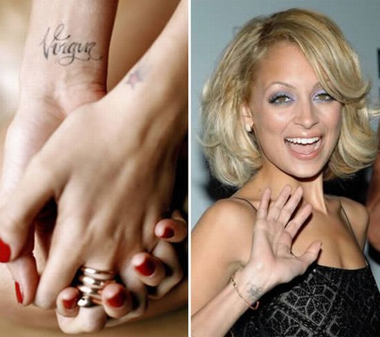 Nicole Richies virgin wrist tattoo