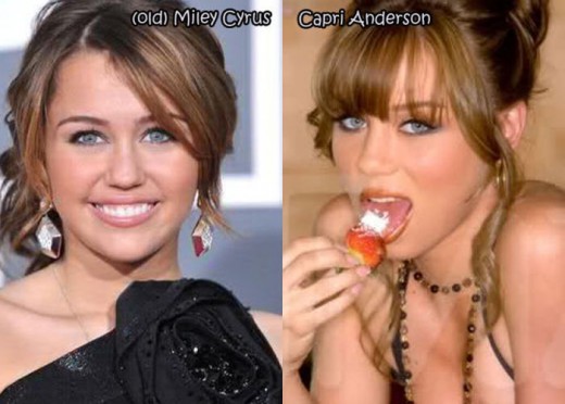 celebrity porn stars - old Miley Cyrus Capri Anderson