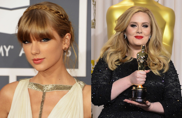 Adele and Taylor Swift are basically the same age. Adele is 25. Taylor Swift is