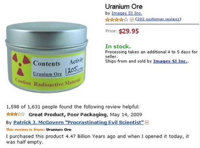 uranium ore - Uranium Ore by Images Si Inc 202 customer reviews Price $29.95 In stock Processing takes an additional 4 to 5 days for seller. Ships from and sold by Images Si Inc.. Contents Actinin Uranium Ore 1205. tution Radioactive Maceri 1,598 of 1,631