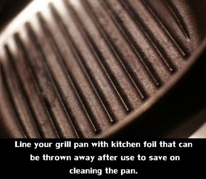 close up - Line your grill pan with kitchen foil that can be thrown away after use to save on cleaning the pan.
