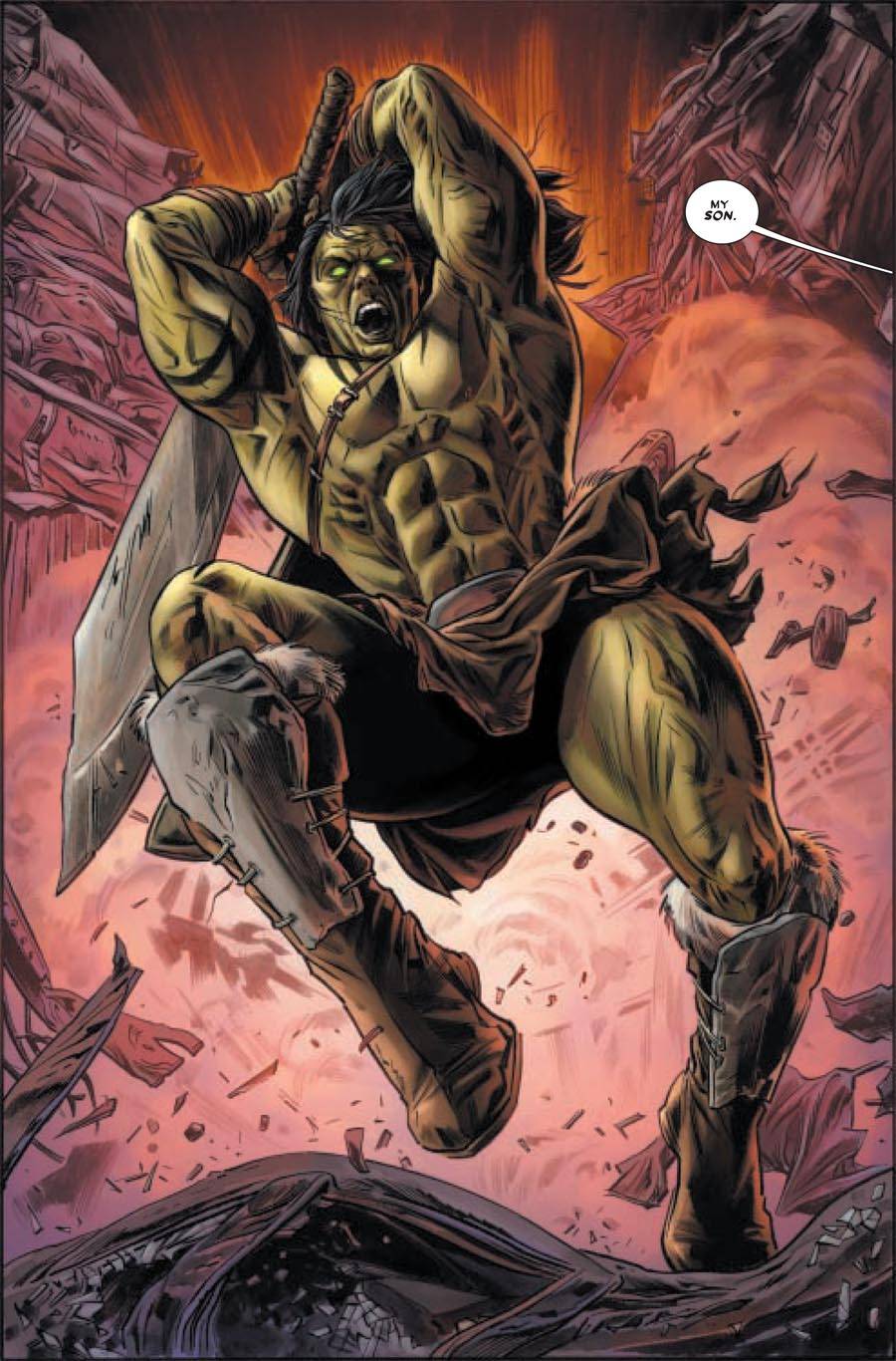 Skaar is the son of The Hulk in an alternate reality. He possesses powers similar to his father, but greater. His physical strength is so high, that he cracked the armor of the Juggernaut and sent him into the outer atmosphere with one punch, which is something that was considered impossible and that even his father failed to do. He has survived blasts from the power cosmic, and falls from outer space. His healing factor is superior to the likes of both Hulk and Wolverine.