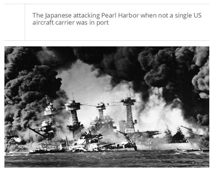 remembering pearl harbor - The Japanese attacking Pearl Harbor when not a single Us aircraft carrier was in port