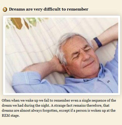 Facts about dreams