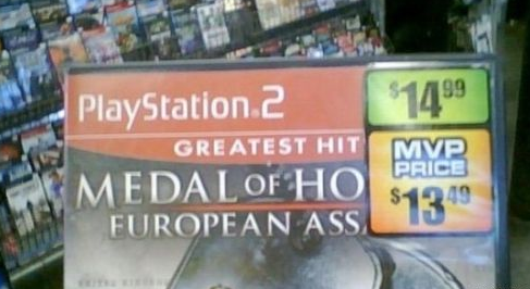bad sticker placement - PlayStation 2 $14.99 Greatest Hit Mvp Price Medal Of Ho $1349 European Ass.