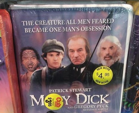 bad sticker placement - The Creature All Men Feared Became One Man'S Obsession Few Move $4 95 Hew Movie Patrick Stewart MoEY Dick And Gregory Peck As Father Mapple