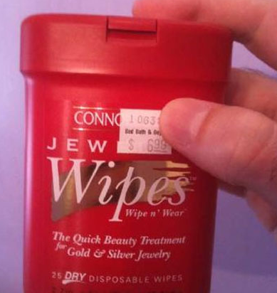 Laughter - Conno 1063 leath Jews 695 Wipes Wipe n' Wear The Quick Beauty Treatment Gold & Silver Jewelry 25 Dry Disposable Wipes