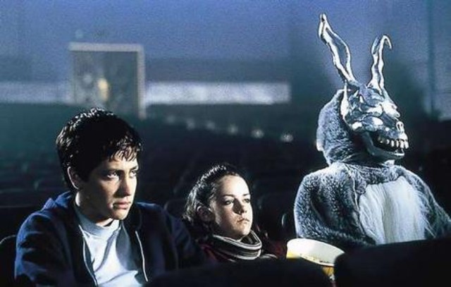 Donnie Darko     Troubled adolescent, Donnie Darko, receives a disturbing vision that the world will end in 28 days. With the help of various characters, including a 6 foot rabbit called Frank, he slowly discovers the mysterious physical and metaphysical laws that govern his life and that will lead up to the destruction of the universe.