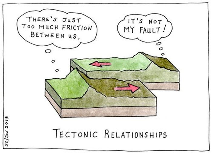 funny geology - There'S Just Too Much Friction Between Us It'S Not My Fault! 0 0 scJw 2013 Tectonic Relationships