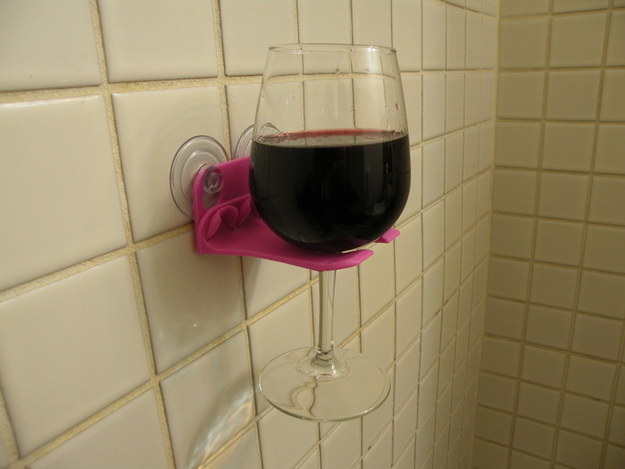cool product bathtub wine glass holder