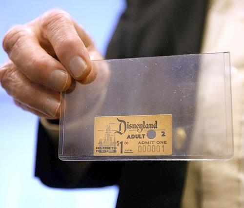 The first Disneyland ticket ever sold, in 1955