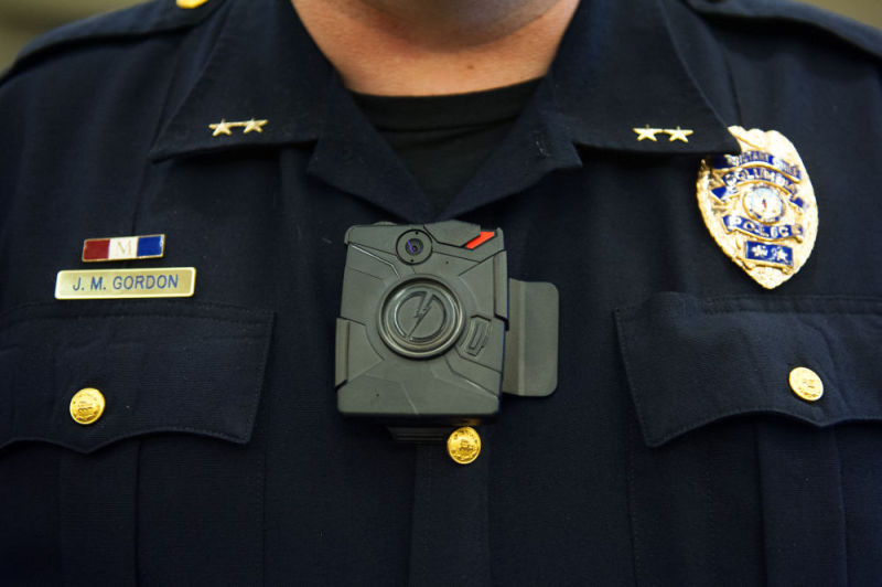 Body cams which all officers must wear, following the riots in Ferguson, Missouri.