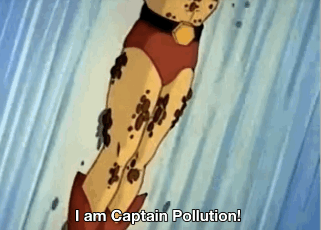 cartoon - I am Captain Pollution!