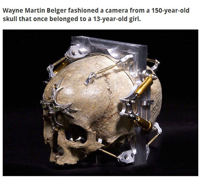 Camera Made from a human skull