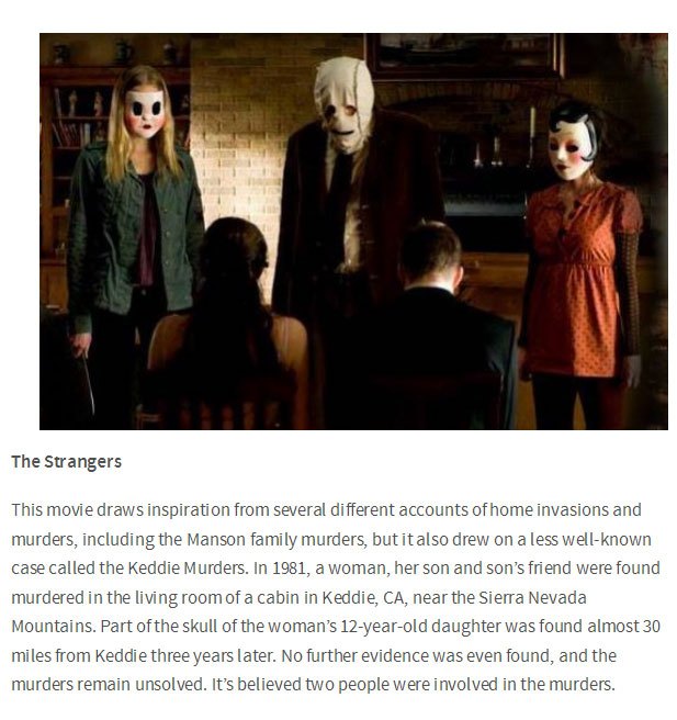 Scary movies based on real stuff