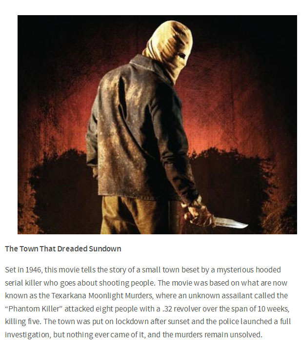 Scary movies based on real stuff