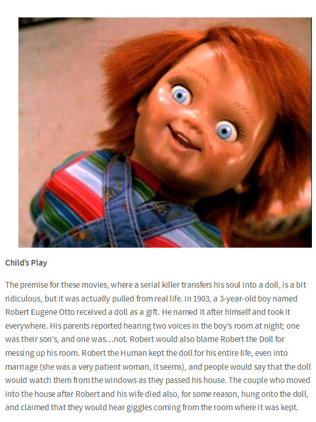 Scary movies based on real stuff