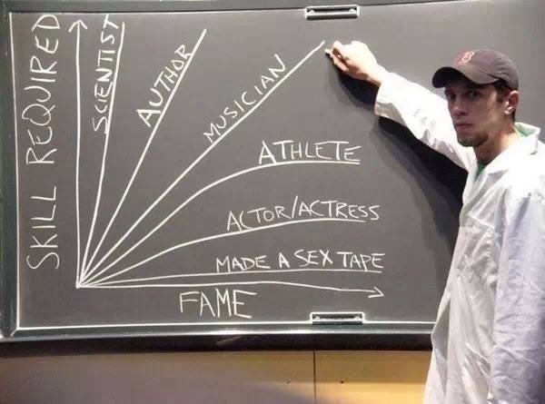 skill vs fame - Scientist AUTHOR_ Skill Required Musician Athlete ActorActress Made A Sex Tape Fame
