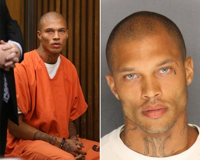 Jeremy Meeks makes a court appearance July 8, in Stockton, California. During his brief appearance the state agreed to let federal prosecutors take over Meeks case. Meeks was arrested on felony weapon charges June 18 as part of a Stockton police gang sweep. His booking photo was posted to the Stockton police Facebook page and has garnered media attention and secured him a Hollywood agent due to his model-like features.