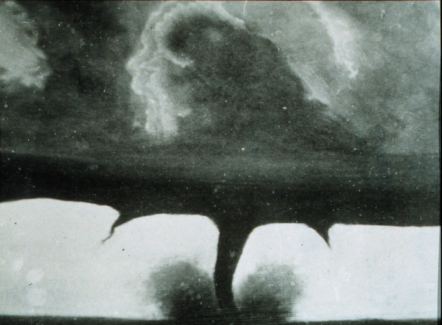 Oldest known photo of a tornado, taken about 20 miles SW of Howard, South Dakota, United States. August 28th, 1884