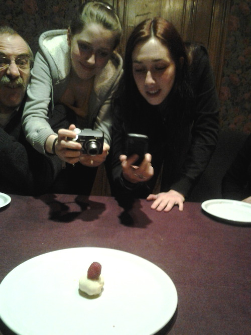 People taking pictures of their food