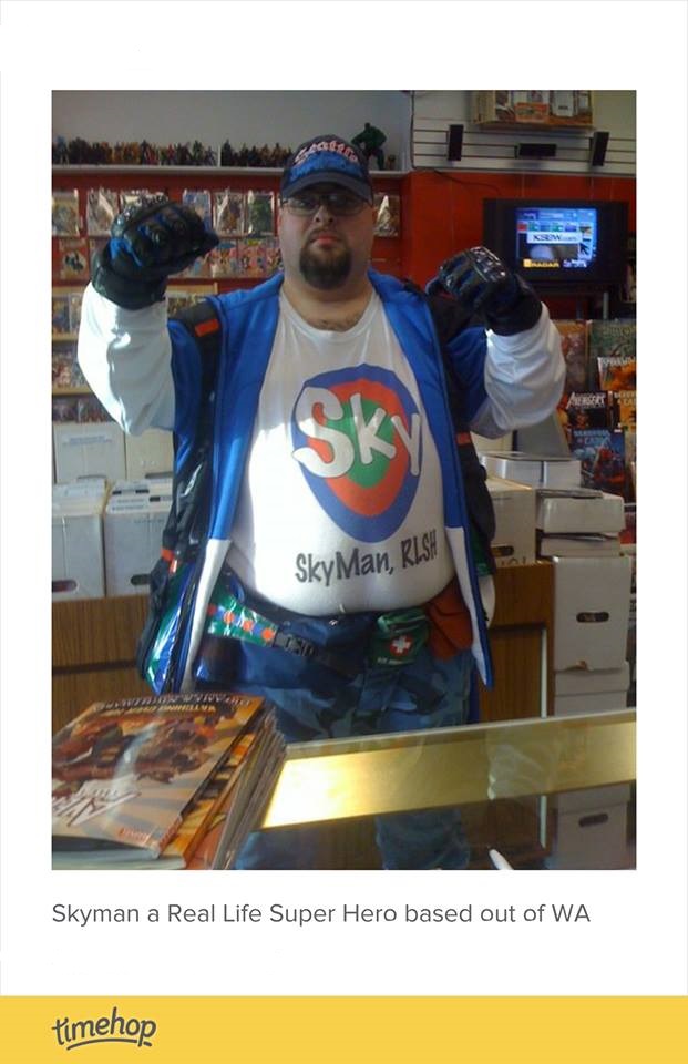 hobby - Sky Man, Rls Skyman a Real Life Super Hero based out of Wa timehop