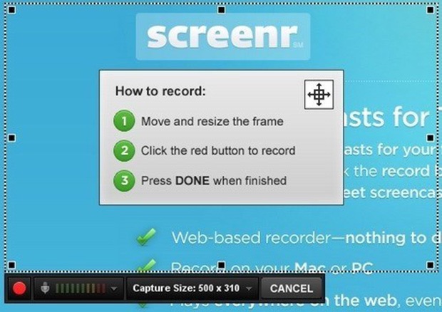 <a href="https://www.screenr.com/" target="_blank">Screenr</a> - The easiest way to make screencasts directly from the web.