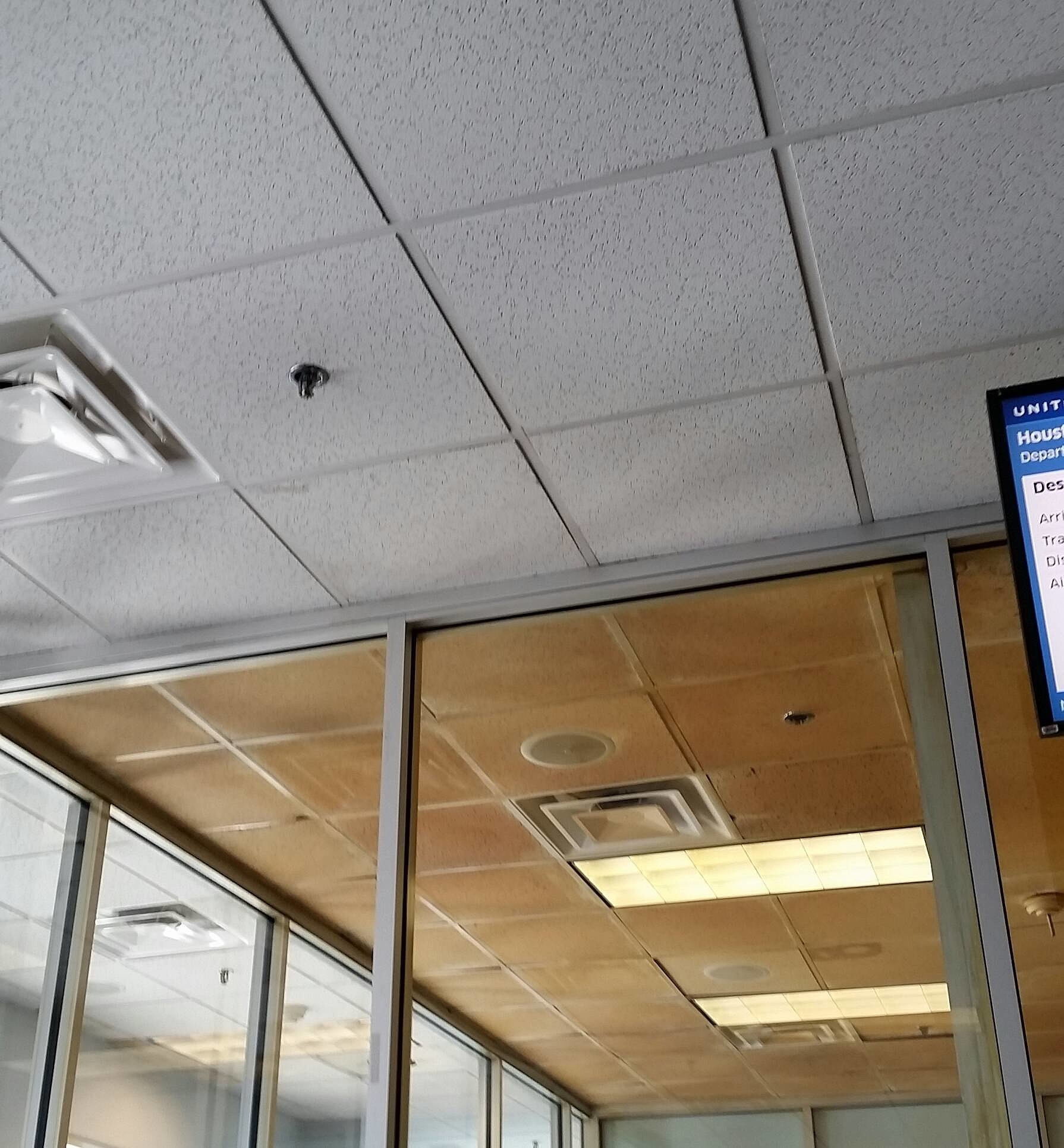 Ceiling of the smoking room at Washington-Dulles airport
