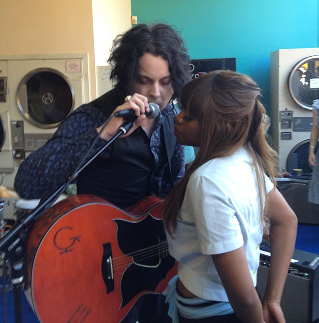 Jack White played three songs at City Laundry in the Pearl