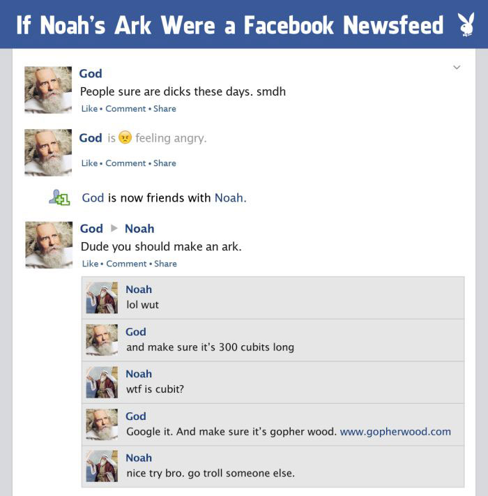 If Noah was on Facebook