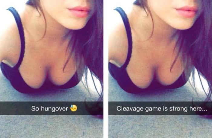 basic snapchats - So hungover Cleavage game is strong here...
