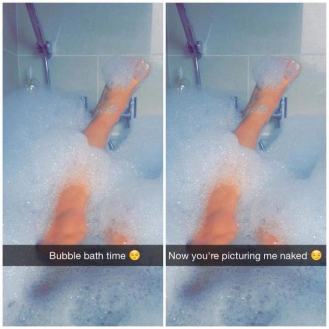 young girls nudes snapchat - Bubble bath time Now you're picturing me naked