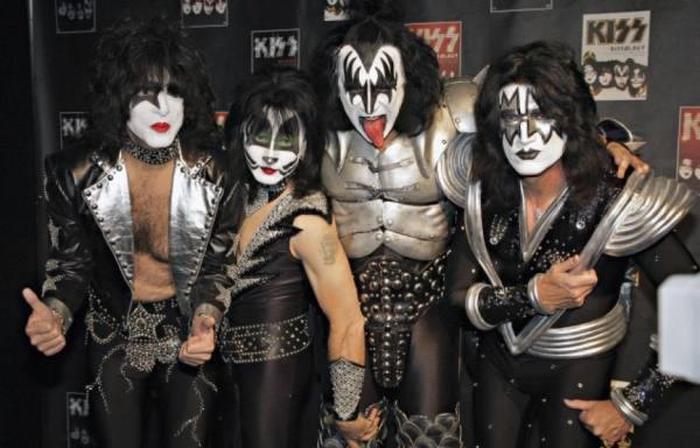 Kiss

Despite many accusations of the name standing for something involving Satan, band co-founder Paul Stanley insists the name came to be after they heard drummer Peter Criss has once been in a band called Lips. They decided that Kiss sounded ‘dangerous and sexy at the same time.’