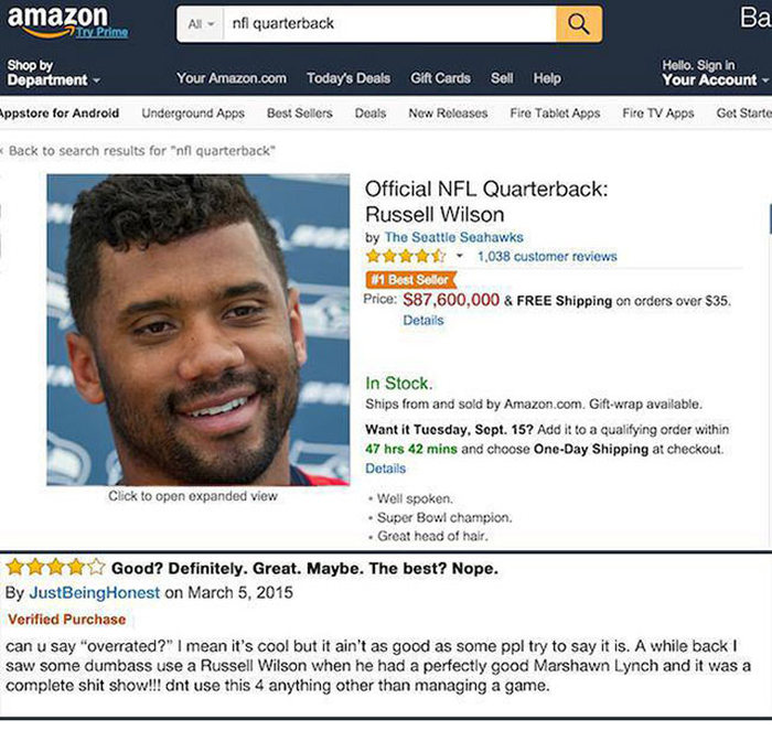 NFL Quarterbacks on Amazon