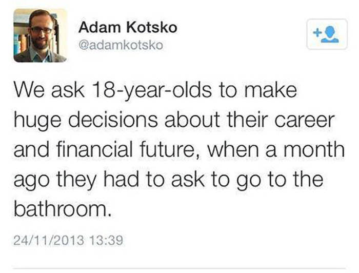 cool clock ahmed - Adam Kotsko We ask 18yearolds to make huge decisions about their career and financial future, when a month ago they had to ask to go to the bathroom. 24112013