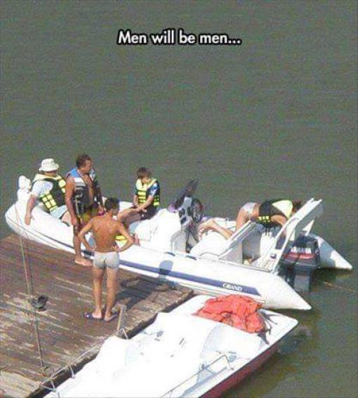 boat humor - Men will be men...