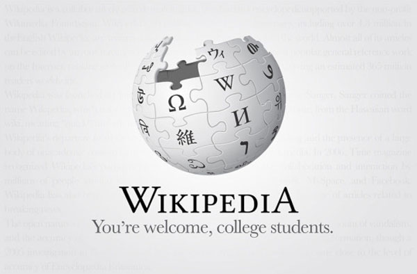 wikipedia slogan - Wc S7 Wikipedia You're welcome, college students.