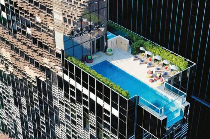 rooftop swimming pool hotel