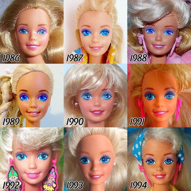 evolution of barbie