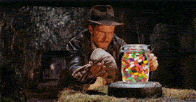 Combined gif of Harrison ford as Indian Jones and various roles