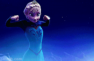 funny combined gif of Frozen throwing out energy and man slipping on the ice
