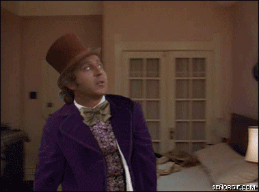Combined GIF of Gene Wilder from Charlie and The Chocolate Factory and the scene with the axe in 1 flew over the cuckoo's next