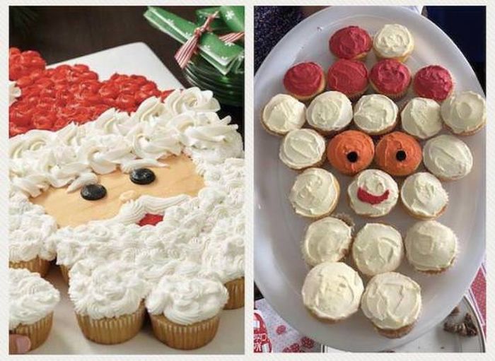 santa pull apart cupcakes